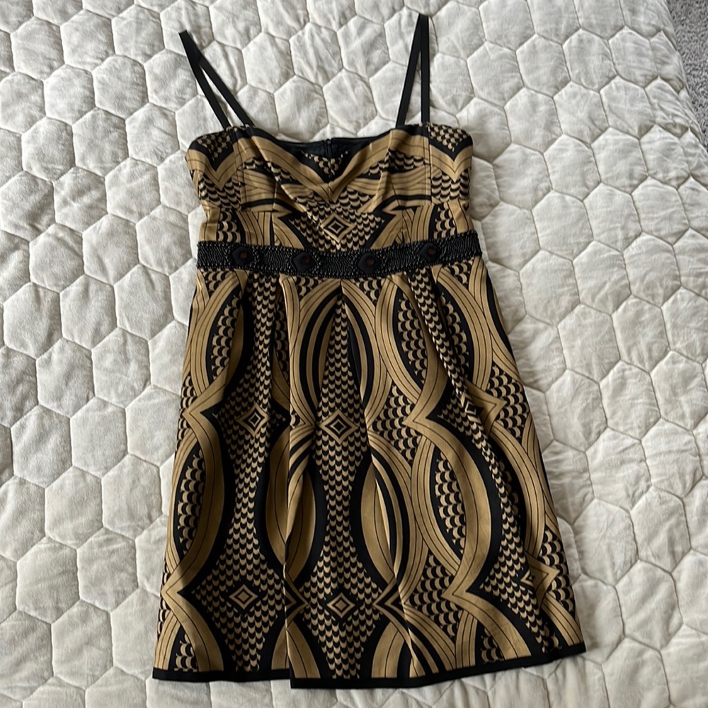 Nanette Lapore black and gold cocktail dress